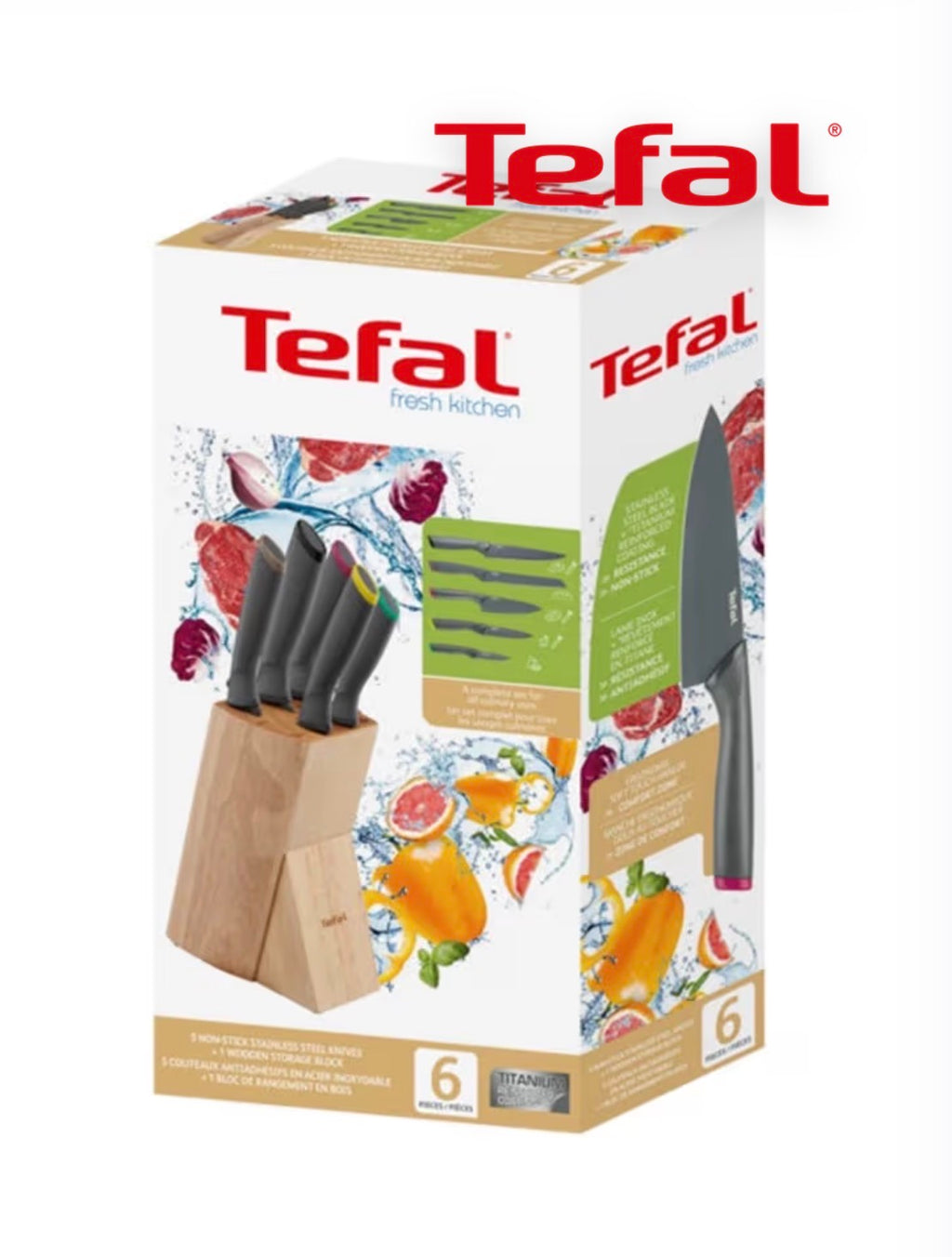 Tefal Fresh Kitchen K122S504 – Set de 5 Couteaux