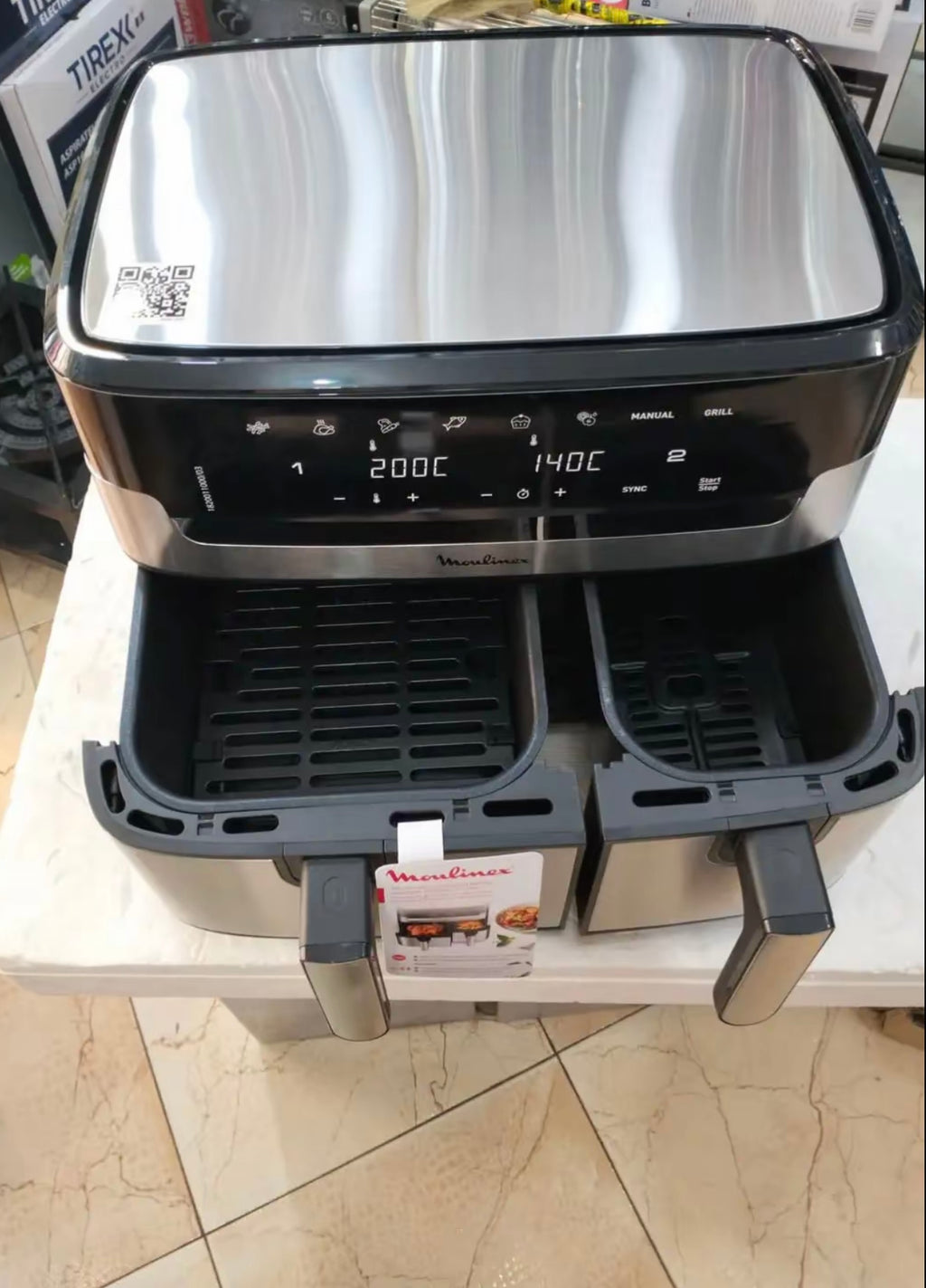 Air freyer Moulinex Full Inox Dual Easy Fry & Grill 8,3L double bag Original.