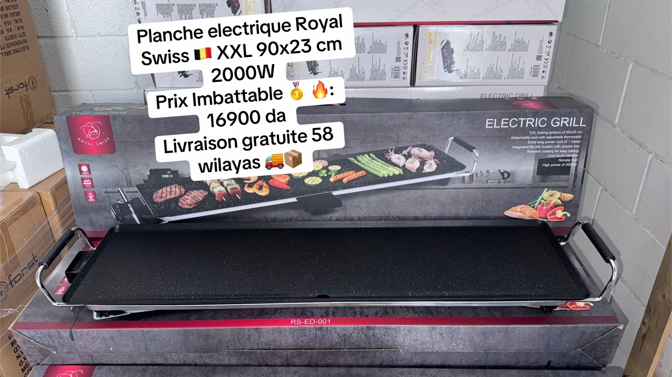 Plancha Electrique Royal Swiss 90cm/23cm