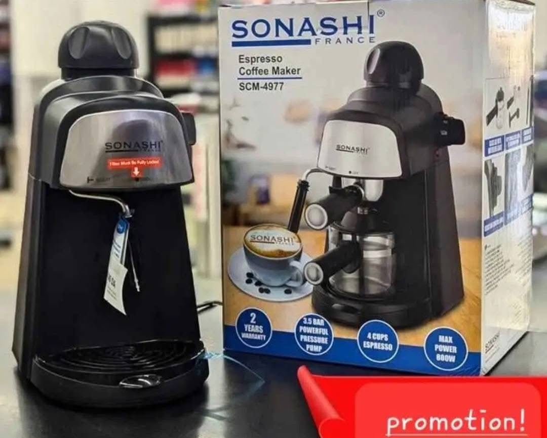 Cafétiere Espresso 3,5 Bars 800 Watts Sonashi Automatique SCM- 4977